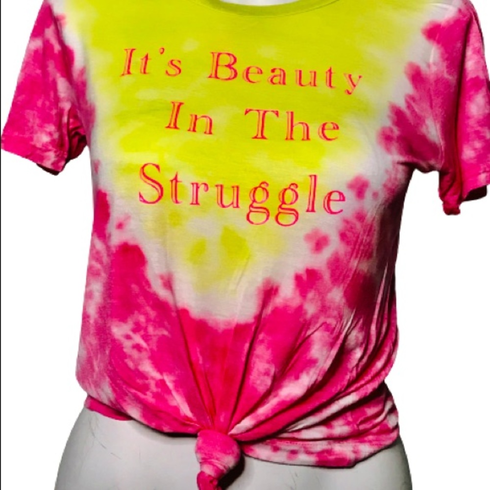 Tie dye front knot T-shirt